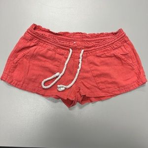 Roxy Women's Oceanside Beach Shorts Coral Size S Drawstring Elastic Waist